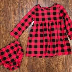 Wonder Nation Red and Black Checkered Dress